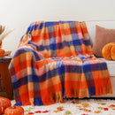 Axyaa Tartan Plaid Mohair Throw Blanket for Cozy Home Decor