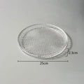 Axyaa Clear Glass Dinner Plate Set - Elegant Flat Dessert Snack Pasta Salad Tableware