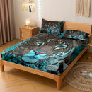 Axyaa Angry Leopard Pattern Bed Sheets - Soft & Comfortable Bedroom Set
