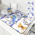 Axyaa Summer Kitchen Draining Mat: Super Absorbent Coffee Dish Drying Pad
