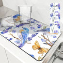 Axyaa Summer Kitchen Draining Mat: Super Absorbent Coffee Dish Drying Pad