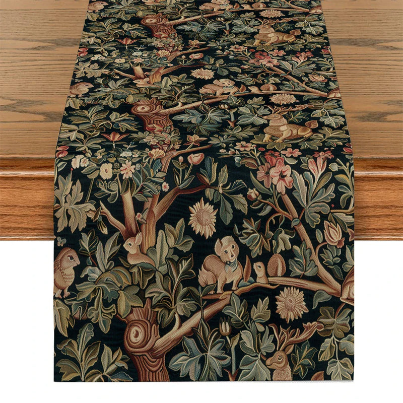 Axyaa Floral Table Runner for Kitchen Dining Wedding Party Decor