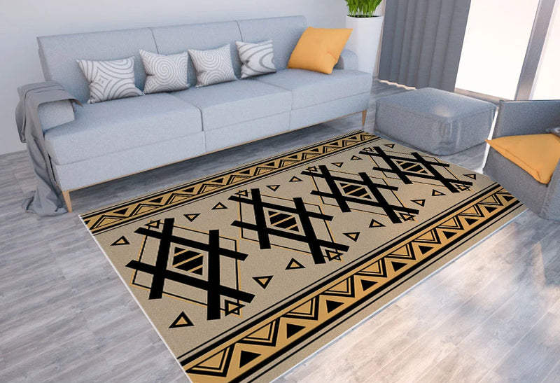 Axyaa Geometric Print Carpet for Boho Home Decor