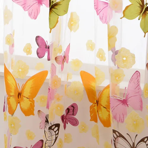 Axyaa Sheer Tulle Curtain Drapes for Home Living Room Decoration