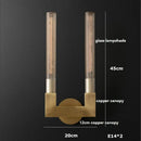 Axyaa Copper LED Wall Light with Glass Shade for Bedroom, Stair, and Mirror