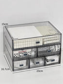 Acrylic Desk Organizer Drawer Set by Axyaa: Transparent Desktop Storage for Stationery & Books