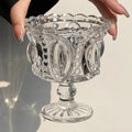 Axyaa Retro Embossed Tall Glass Goblet Nordic Style Coffee Cup Home Decor