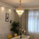 Axyaa Modern LED Crystal Chandelier for Dining Living Bedroom Study Lighting
