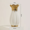 Axyaa Elegant White Ceramic Vase with Water Nourishing Rose Flower Arrangement