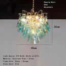 Axyaa Murano Glass Petal Chandeliers: Vintage Italian Pendant Lights for Living Room, Bedroom, Dining Table
