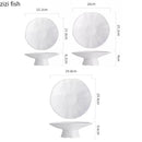 Axyaa High Footed Dessert Plate - Ceramic Molecular Cuisine Kitchen Tableware