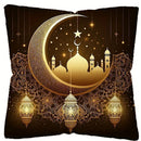 Axyaa Golden Crescent Castle Mandala Pillowcase - Elegant Ramadan Home Decor