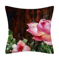 Retro Floral Linen Pillow Cover Abstract Art Decor for Living Room Sofa by Axyaa