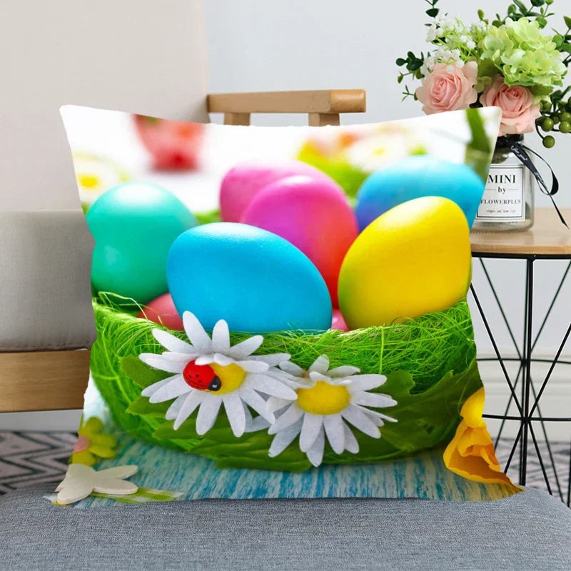 Axyaa Satin Fabric Easter Pillow Case Set for Wedding and Home Decor