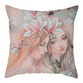 Axyaa Abstract Flower Girl Pillow Cover 45x45cm for Home Sofa Decoration