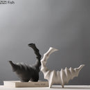 Axyaa Scorpion Ceramic Vase with Artificial Flowers - Modern Desk Decoration