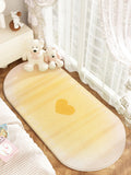 Axyaa Love Pattern Gradient Color Soft Rug – Valentine's Day Bedroom Carpet