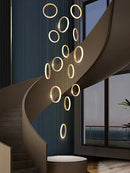 Axyaa Circular Nordic LED Pendant Lamp for Modern Living Room Lighting