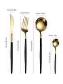 Axyaa 12pc Stainless Steel Cutlery Set - Knife, Fork, Spoon