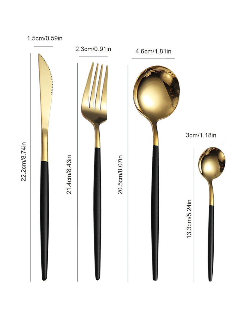 Axyaa 12pc Stainless Steel Cutlery Set - Knife, Fork, Spoon