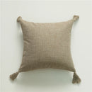 Axyaa Linen Tassel Cushion Cover for Home Decor