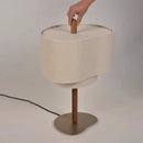 Nordic Style Wood Table Lamp with Cloth Shade by Axyaa – Vintage Design for Home and Hotel