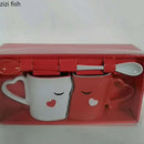 Axya Couple Ceramic Mugs Set - 2 Piece Pair Cups for Breakfast & Drinks