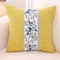 Axyaa Blue White Porcelain Chinoiserie Pillow Cover Chinese Style Linen Living Bedroom