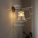Axyaa Retro LED Wall Light Glass Copper Applique – Home Decor & Bedside Lamp