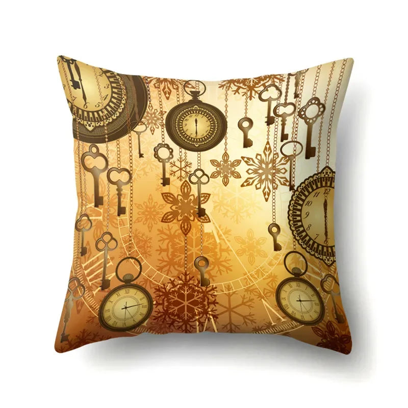 Axyaa Christmas Santa Claus Print Pillow Cover 45X45CM
