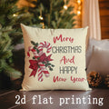 Axyaa Merry Christmas Patterned Pillowcase for Sofa, Bedroom, Car - Rectangular Back Cushion