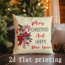 Axyaa Merry Christmas Patterned Pillowcase for Sofa, Bedroom, Car - Rectangular Back Cushion