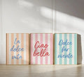 Axyaa Italian Striped Canvas Poster Set for Modern Home Decor
