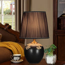 Axyaa Modern Black Ceramic LED Table Lamp for Home Bedroom Decor