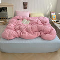 Axyaa Washed Cotton Bedding Set: Duvet Cover, Pillowcase, Top Sheet