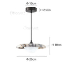 Axyaa Black Stone Pendant Lamp LED Chandelier for Luxury Home Decor