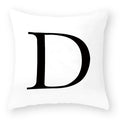Axyaa Polyester Alphabet Cushion Cover 45X45cm for Home Sofa Decor