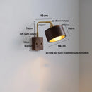 Axyaa Walnut Wood LED Wall Sconce Pull Chain Rotate Vanity Light
