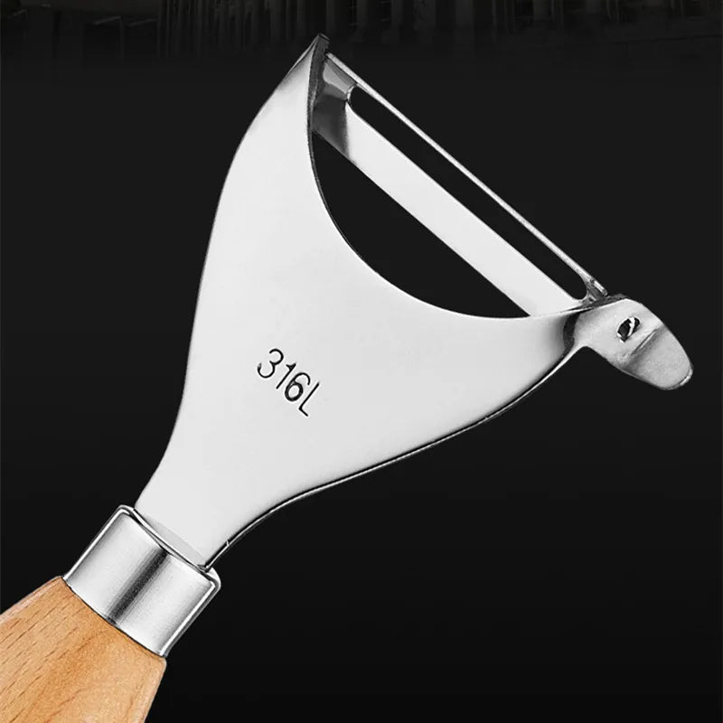 Axyaa Stainless Steel Peeler Corn Separator with Wooden Handle, Home Kitchen Tool