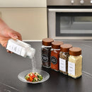 Axyaa Glass Spice Jars Set with Bamboo Lids and Labels