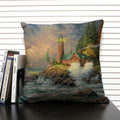 Axyaa Fairy Tale World Oil Painting Cushion Cover for Living Room Sofa