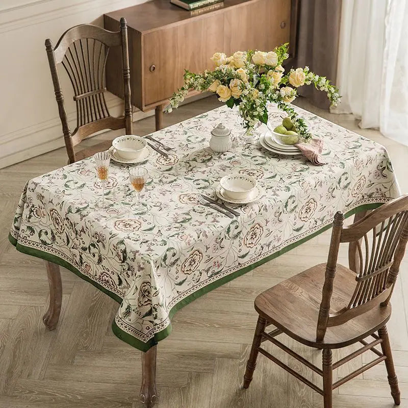 Axya Vintage Light Luxury Style Waterproof Table Cloth for Dining and Tea Tables