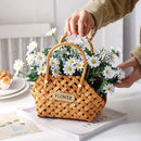 Axyaa Wicker Hanging Basket Wall Planter Handmade Rattan Flower Home Garden Wedding Decor