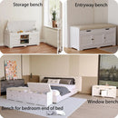 Axyaa Storage Bench with Cushioned Seat and Hidden Storage for Entryway and Bedroom