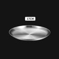 Axyaa Stainless Steel BBQ Plate Shallow Round Dining Dish Bone Spitting Korean Style