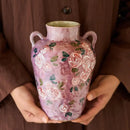 Axyaa Hand-painted Rose Flower Ceramic Vase for Home Decoration