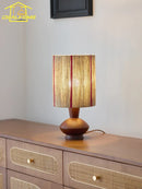 Axyaa Wooden Hemp Rope Table Lamp LED E27 Bedside Study Home Decor