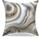 Axyaa Marble & Gold Abstract Pattern Pillow Covers for Sofa, Bedroom, Car