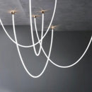 Axyaa Tubular Loop Chandelier: Nordic Minimalist Design for Kitchen, Hotel Lobby, Villa Loft