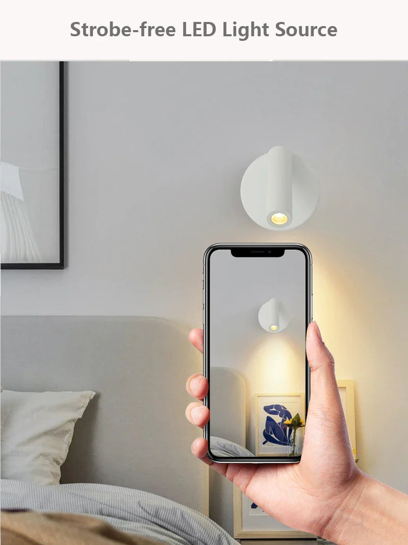 Axyaa Adjustable LED Wall Sconce Spotlight for Bedroom Study & Hotel Reading